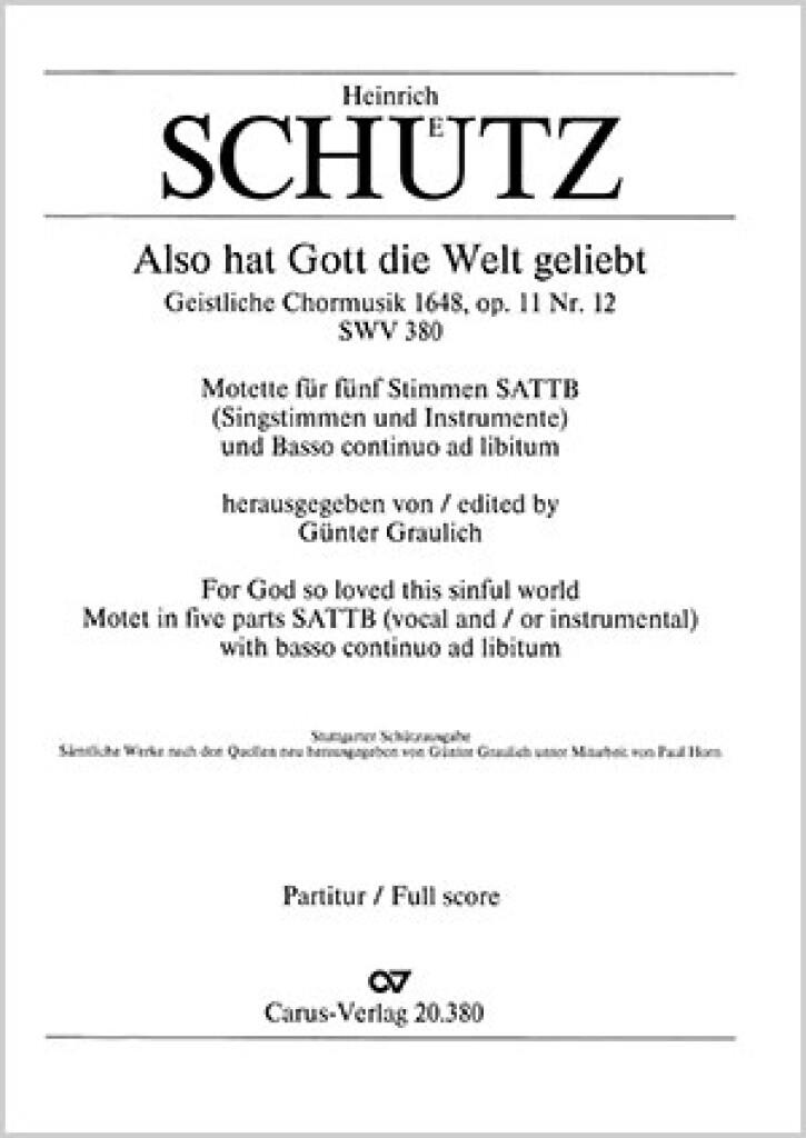 Also hat Gott die Welt geliebt